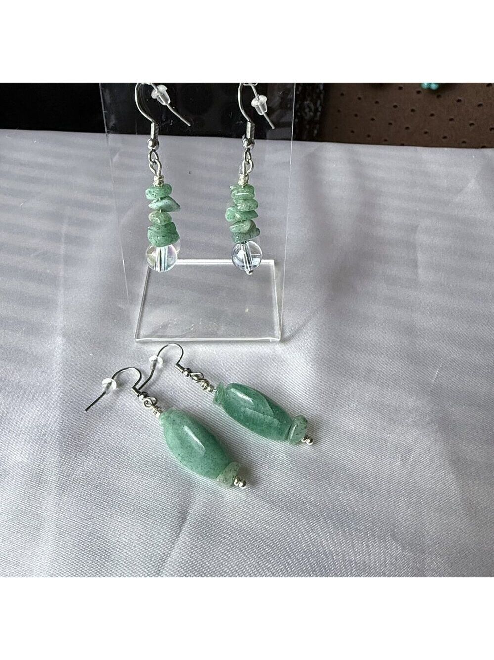 Aventurine Dangle Hook Earrings Natural Stone